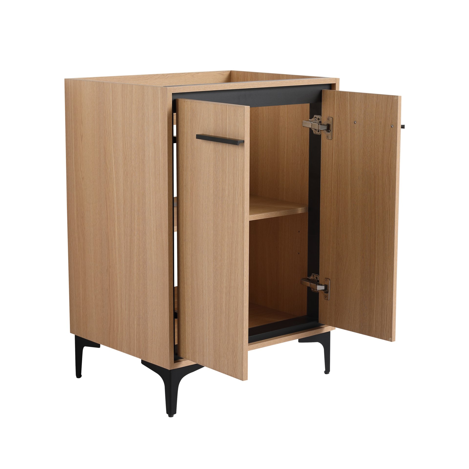Modern Bathroom Vanity Cabinet With Soft Closing Doors - Oak - Image 6