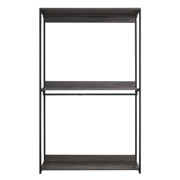 Monica - Farmhouse Wood Walk In Closet Organizer With 1 Shelf - Gray