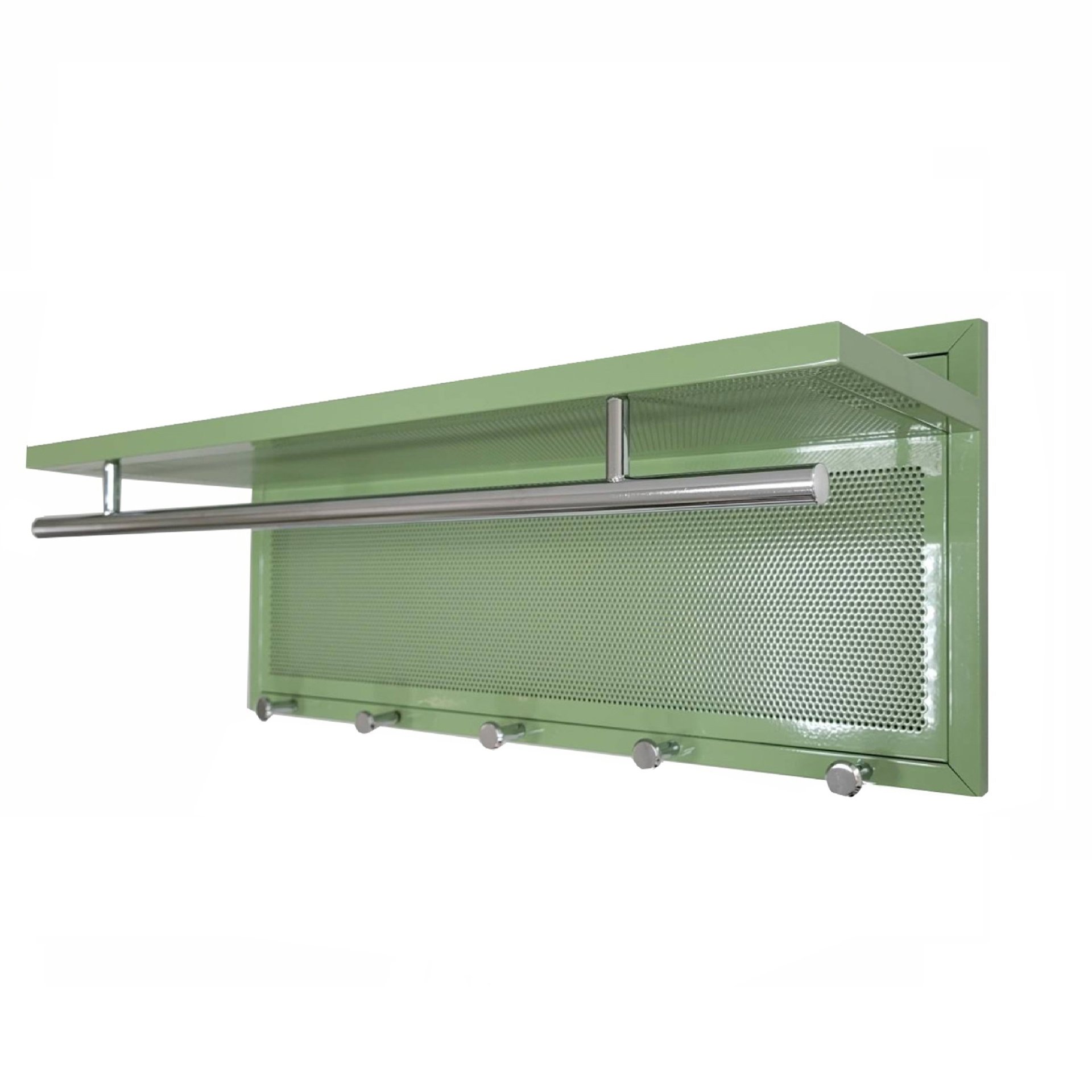 Esyspot - Metal Powder Coating Hook Wall Mounted With Shelf - Green - Image 5