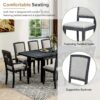 Topmax - Rustic Extendable Dining Table Set With Removable Leaf, 6 Upholstered Armless Dining Chairs And 2 Padded Arm Chairs, 9 Pieces - Black - Image 9