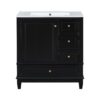 30" Bathroom Vanity With Sink, 1 Door With Shelf And 3 Drawers, Soft Close Door - Black - Image 12