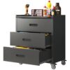 Heavy Duty Metal Storage Cabinet With Wheels 3 Drawer Tool Cabinet For Garage, Office, And Home Organizer Solutions - Brushed Nickel - Image 6