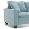 Modern Convertible Sectional L Shaped Reversible Couch Set With Free Pillows 4 Seat Suede Sleeper Sofa With Ottoman - Light Blue - Image 14