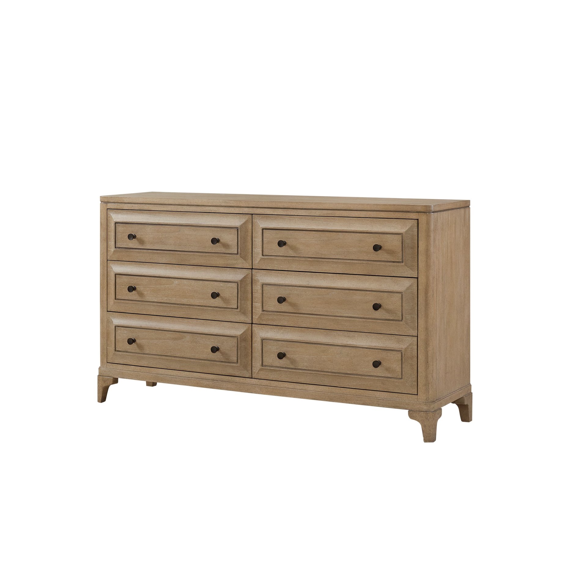 Modern 6 Drawer Dresser - Sand - Image 5