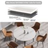 Round Dining Table, Position For 6 People - White / Black - Image 8