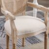 French Vintage Upholstered Fabric Dining Armchair (Set of 2) - Beige - Image 4