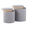Tray - Contemporary Nesting Ottoman Set - Gray / Natural - Image 3
