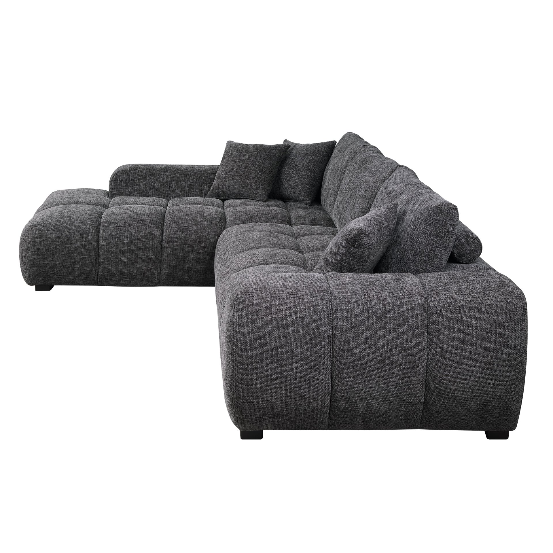 Chosen - Sectional Sofa With Toss Pillows And 1 Chaise - Gray - Image 11