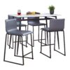 Marcel Mara - 5 Piece Upholstered Contemporary Counter Height Dining Set - Black / White / Gray - Image 2