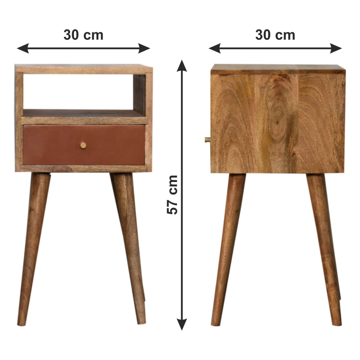 Mini Hand Painted Bedside Table - Brick Red - Image 14