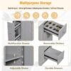 Contemporary Bathroom Vanity Cabinet, 4 Drawers & 1 Cabinet Door, Multipurpose Storage, Resin Integrated Sink, Adjustable Shelves, Solid Wood Frame With MDF - Gray - Image 8