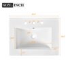 Bathroom Vanity Cabinet With Ceramic Sink Combo Set, Frame Modern Bathroom Storage Cabinet With 2 Drawers - Black - Image 9