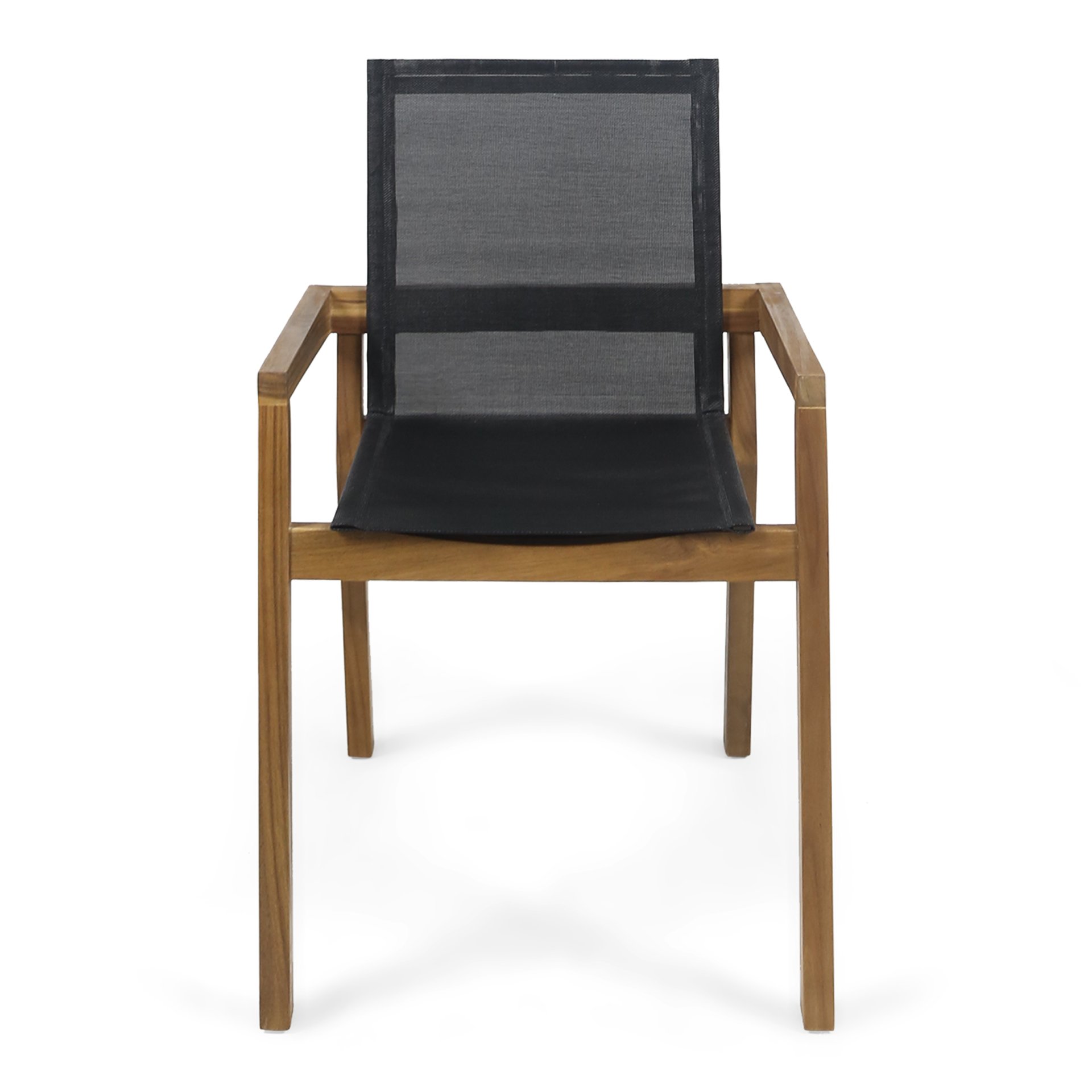 Dining Chair With Frame And Mesh Seating (Set of 2) - Teak - Image 6