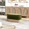 Serena - Oval Storage Bench Ottoman - Olive Green - Image 8