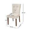 Modern Indoor Wood Dining Set With Chairs And Table, Rubber Wood, 6 Piece - Cream / Walnut - Image 6
