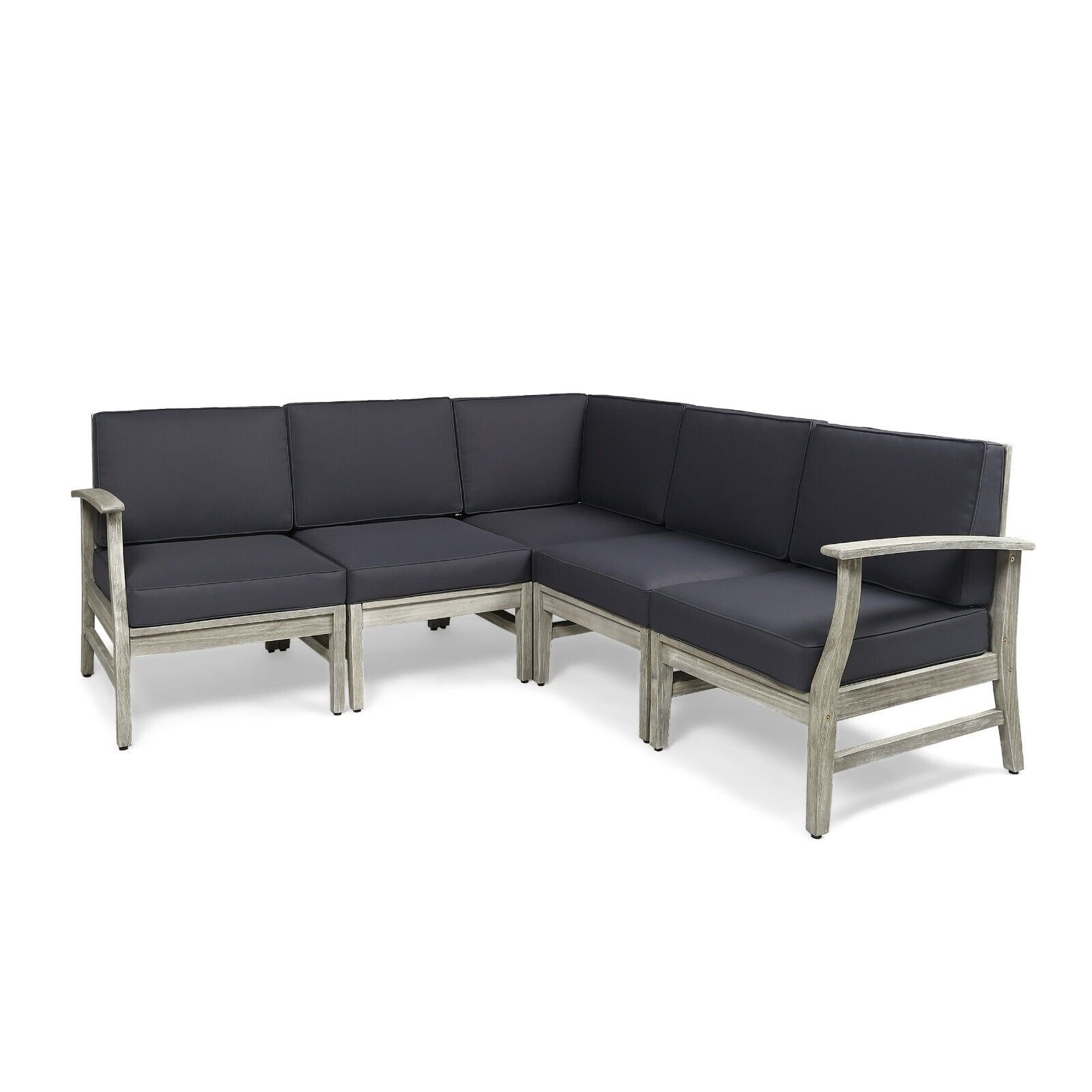Perla - 5 Pieces Sofa Set - Dark Gray - Image 2