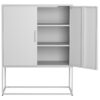 Heavy Duty Metal Buffet Sideboard Modern Steel Storage Cabinet With 2 Shelves, Free Standing Accent Cabinet With Magnetic Doors For Bedroom, Kitchen, And Home Office, Anti-Tip Design - White - Image 15