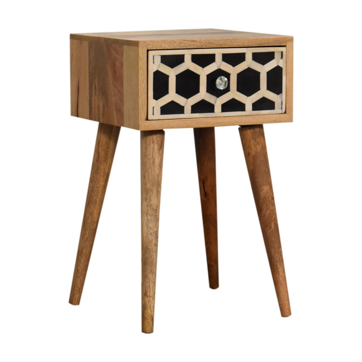 Inlay - Mini Bone Bedside Table - Brown Oak - Image 12