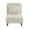 3 In 1 Foldable Linen Chaise Lounge With Adjustable Backrest Footrest & Detachable Pillow Convertible Chair Bed Accent Chair Small Space Sofa Bed For Living Room Bedroom And Office - Beige - Image 5