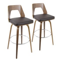 Trilogy - Mid-Century Modern Barstool (Set of 2) - Walnut / Brown