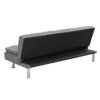 Modern Sofa Bed With Armrest 2 Holders, Wood Frame & Stainless Leg, Futon Style - Gray - Image 7