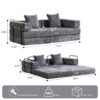 Floor Couch, Compression Sofa, Convertible Floor Sofa Bed & Pillow Back Support Armrest - Dark Gray - Image 3