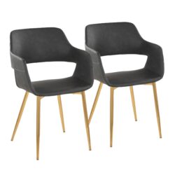 Margarite - Contemporary Dining / Chair (Set of 2) - Gold / Gray