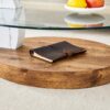 Contemporary Artistic Double Layer Coffee Table Marble And Wood Grain Collision - Transparent / White - Image 15
