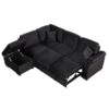 Sleeper Sofa Bed, 2 In 1 Pull Out Sofa Bed L-Shape Couch With Storage Ottoman For Living Room, Bedroom Couch And Small Apartment - Black - Image 15