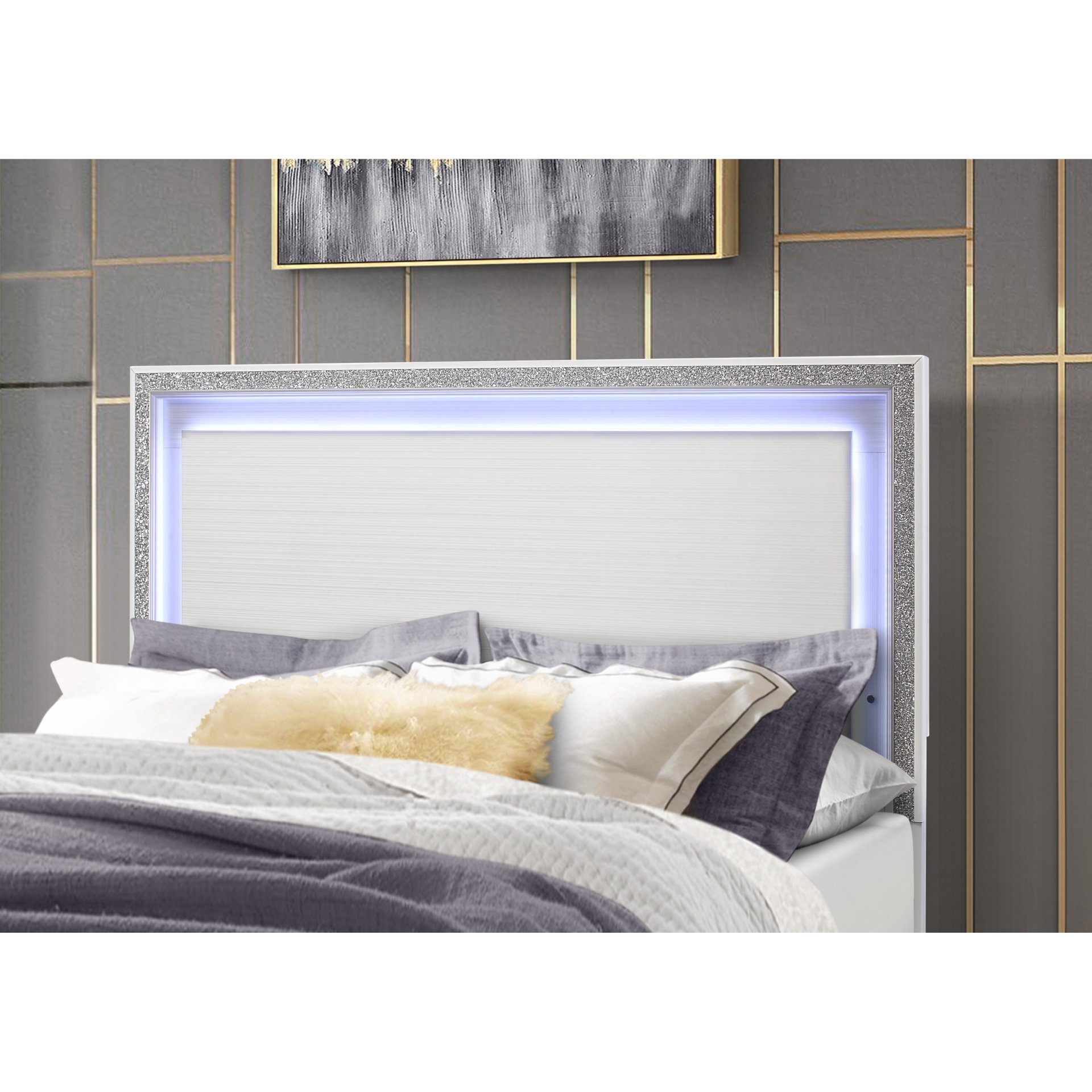 Almera - Full Bed - Glitter White - Image 5