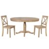 Modern Dining Table Set For 4, Round Table And 4 Kitchen Room Chairs, 5 Piece Kitchen Table Set For Dining Room, Dinette, Breakfast Nook - Natural Wood Wash - Image 19