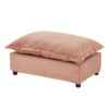 Modern Cozy Upholstered Armchair Sofa With Movable Ottoman, Wide Seat And Curved Armrests - Pink - Image 17