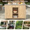 Outdoor Kitchen Island Fir Wood Kitchen Island With Stainless Steel Top, Ample Storage Space, Towel And Spice Racks And A Bottle Opener For Outdoor - Natural - Image 7