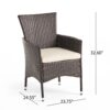 Clementine - Outdoor Wicker Dining Chairs Set With Water Resistant Cushions (Set of 2) - Brown Multi - Image 3