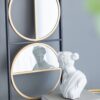 Eclectic Styling Metal Beaded Wall Mirror With Contemporary Design For Bedroom, Liveroom - Golden Black - Image 7