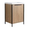 Contemporary Freestanding Bathroom Vanity With Resin Sink & Soft Close Doors - Light Coffee - Image 11