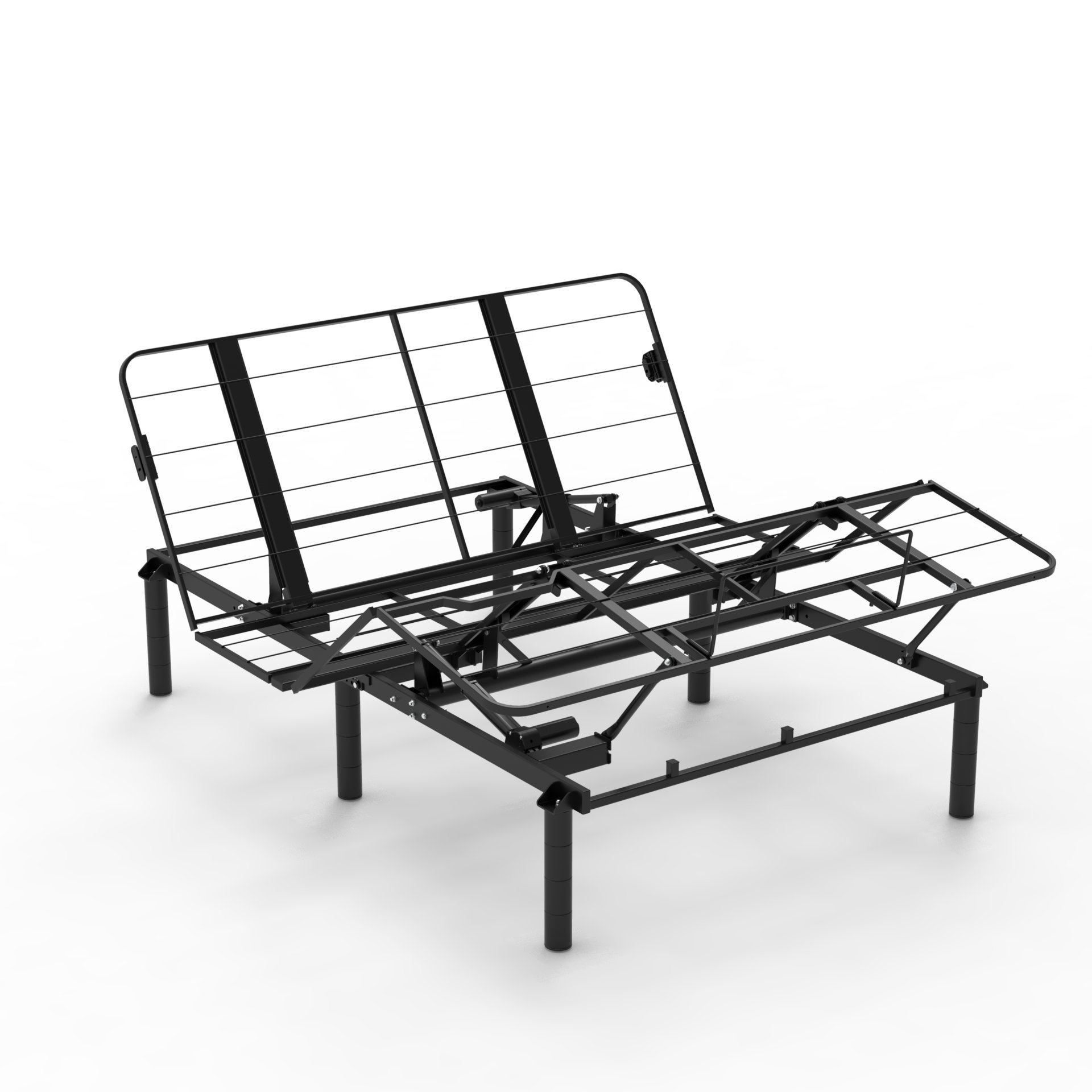 Zero Clearance Adjustable Bed Base Frame With Quiet Motor And Dual USB Ports, Queen Size - Black - Image 5