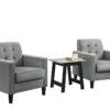 Hale - Velvet Armchairs And End Table Living Room (Set of 3) - Light Gray - Image 7