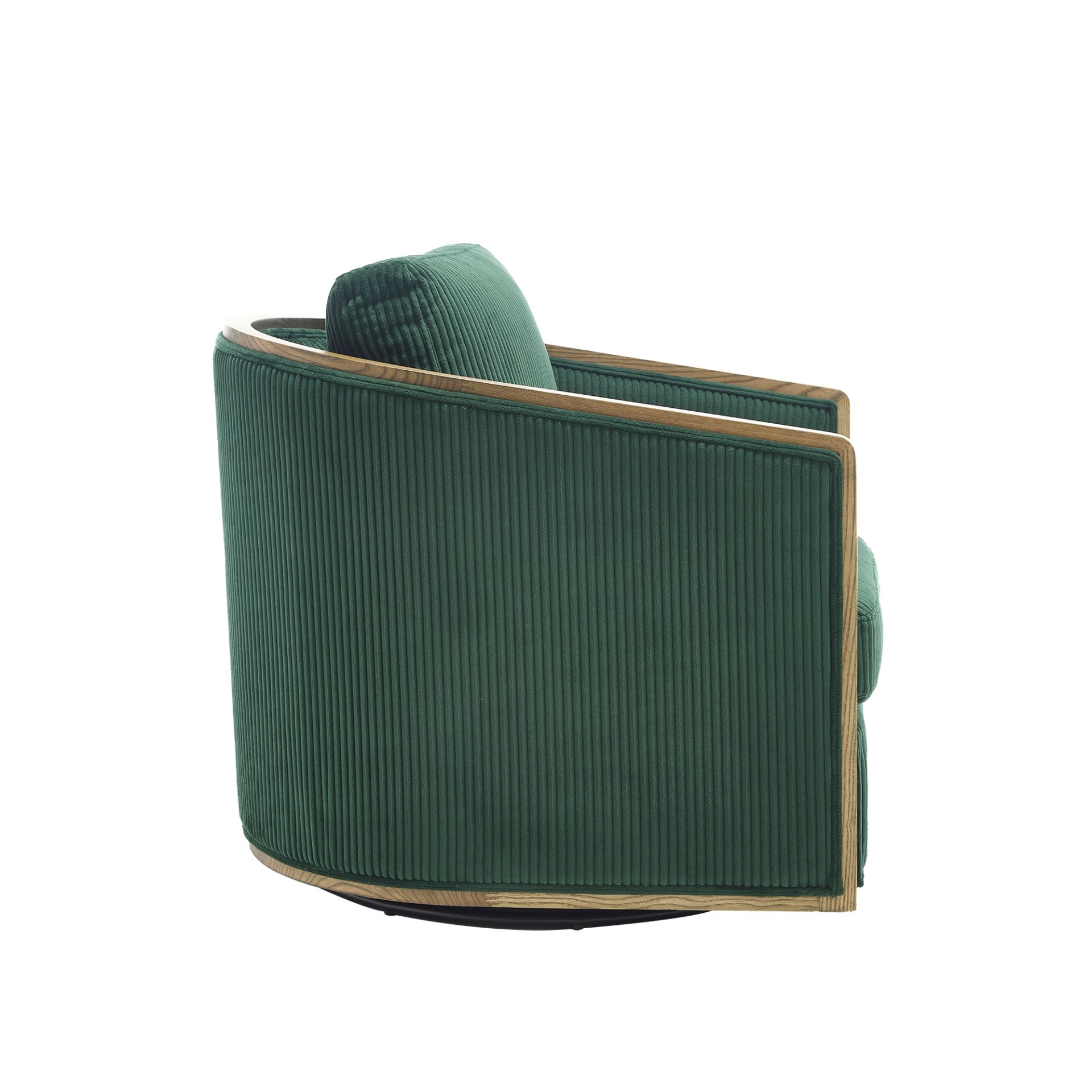 Corduroy Swivel Barrel Chair, Comfortable Accent Sofa Chair With 360 Degree Swivel For Living Room - Emerald - Image 17