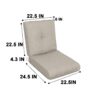 2 Pieces Set High Back Patio Chair Cushions, Tufted Rocking Chair Cushions, Adirondack Cushions For Garden Porch Home Office Chair Use, 2 Pack - Beige / Brown - Image 3