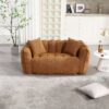 Soft Beanbag Chair With High Resilience Foam Core For Two People - Yellow - Image 4