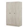 3 Door Shutter Wardrobe With Shelves - Gray - Image 2
