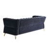 Modern Tufted Velvet Sofa For Living Room - Black - Image 5