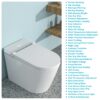Smart Toilet With Bidet Built In, Auto Open & Close, Elongated Heated Seat, Foot Sensor Flush, LED Display, Warm Water Wash - White - Image 14