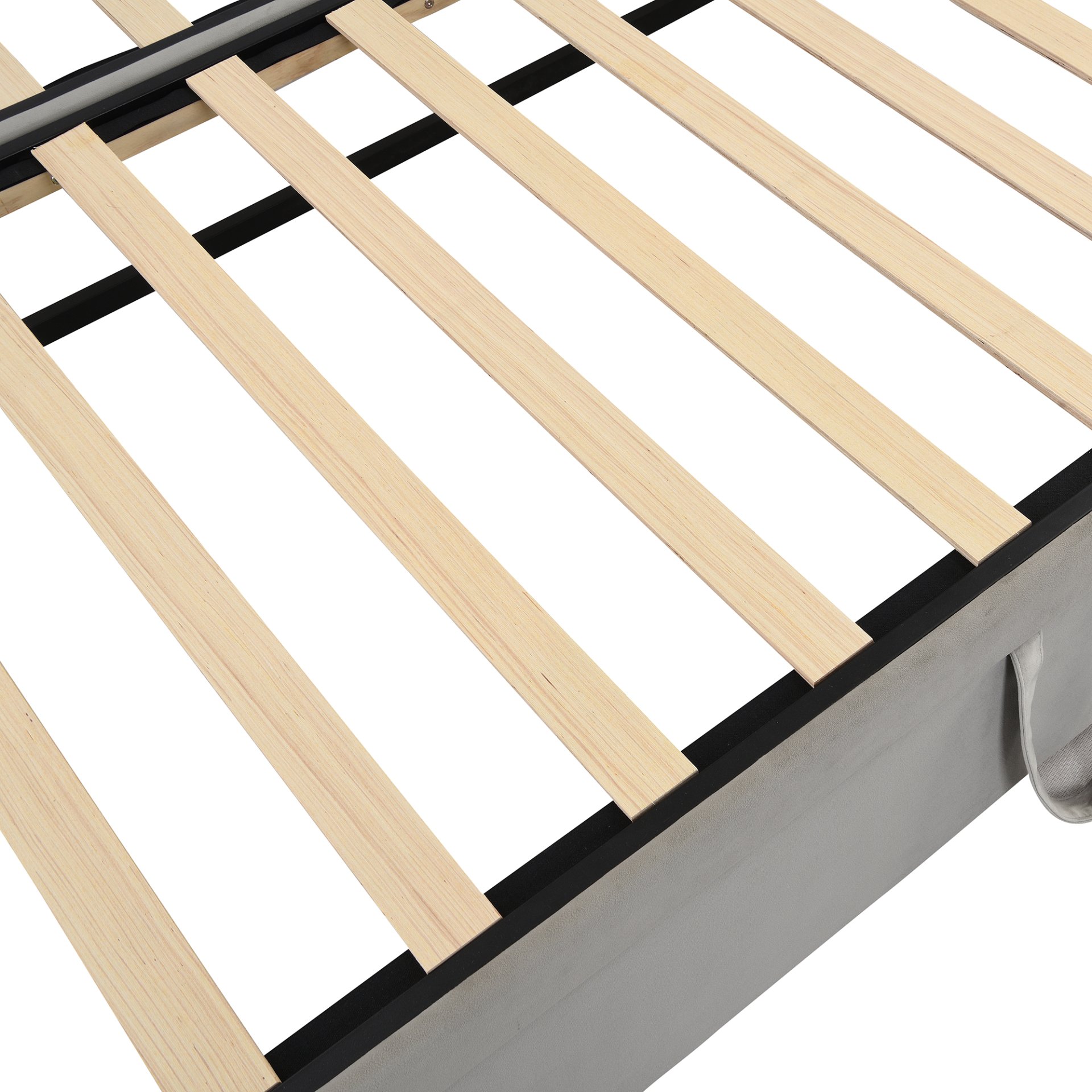 Twin Size Upholstered Daybed With Pop Up Trundle - Gray - Image 11