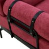 Modern Loveseat Sofa 59" Sofa Couch 2 Seater With USB Ports, Unique Cylindrical Armrests - Red - Image 19