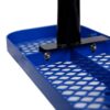 Rectangular Outdoor Steel Picnic Table With Umbrella Pole - Blue - Image 10