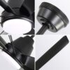 Large Ceiling Fans With Lights And Remote Control 6 Wind Speed DC Motor For Living Room - Black - Image 4