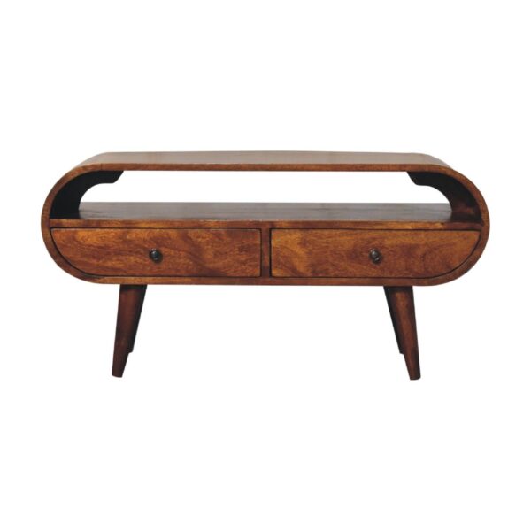 Circular TV Stand - Chestnut