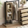 Wardrobe With 4 Drawers And 3 Shelves - Natural - Image 12
